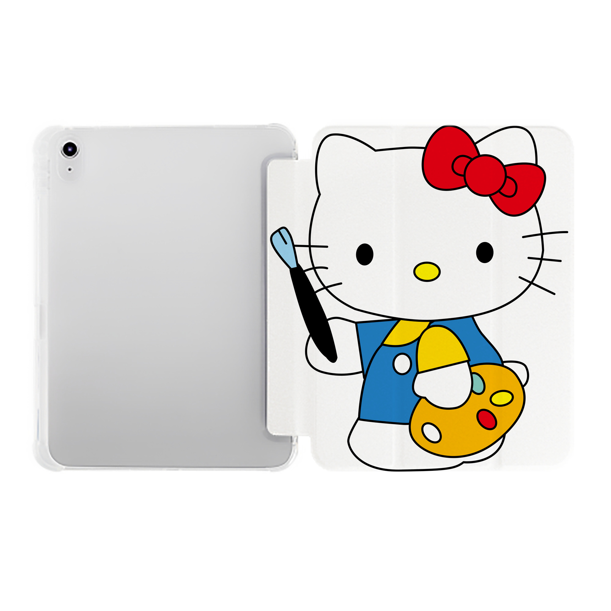 （画像用） Hello Kitty ハローキティ IPad ケース ペン収納付き 三つ折りスタンド PUレザー×シリコン 対応機種9.5/10.5/10.9インチ